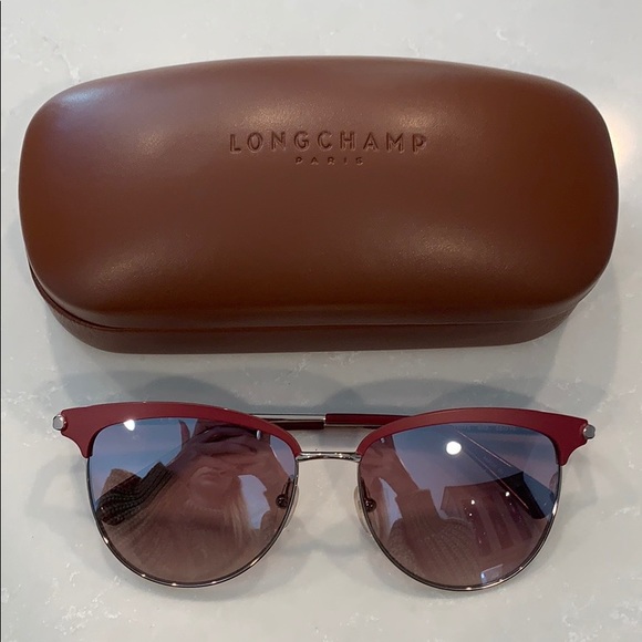 [Longchamp] Red Wayfair Sunglasses with Case - Picture 2 of 6